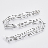 Brass Round Oval Paperclip Chain Necklace Making MAK-S072-05A-P-2