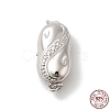Rhodium Plated 925 Sterling Silver Peanut Bayonet Clasps STER-G038-18P-1