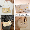 2Pcs 2 Colors Acrylic Heart & Alloy Enamel Pink and White Flower Pendant Alloy Cable Chain Bag Decorative Chains HJEW-BBC0001-35-5