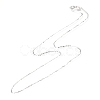 Anti-Tarnish Rhodium Plated 925 Sterling Silver Cable Chain Necklaces NJEW-N0048-46-16-2