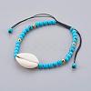 Synthetic Turquoise(Dyed) Braided Bead Bracelets BJEW-JB04078-01-1