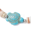 2Pcs Starfish and Turtle Synthetic Turquoise Beads Braided Bead Bracelets BJEW-JB11883-4