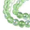 Transparent Electroplate Glass Beads Strands EGLA-Q132-6MM-01A-20-3
