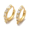 Rack Plating Brass Micro Pave Cubic Zirconia Hoop Earring Finding ZIRC-C002-04G-1