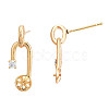 Brass Stud Earring Findings KK-N232-340-3