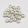 Rack Plating Rondelle Brass Grade A Rhinestone Spacer Beads RB-D301-09S-1