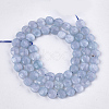 Natural Dyed White Jade Imitation Aquamarine Beads Strands G-S354-27-1-2