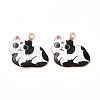 Alloy Enamel Pendants ENAM-M046-11G-E-2