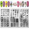 Stainless Steel DIY Nail Art Templates MRMJ-WH0092-098-1