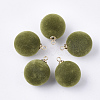 Flocky Acrylic Pendants FIND-T046-33D-04-1