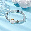 8mm Round Natural Cloudy Quartz Beaded Stretch Bracelets BJEW-JB10572-2