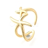 Brass Cuff Rings for Women RJEW-F184-08B-G-2