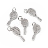 Brass Micro Pave Clear Cubic Zirconia Pendants KK-E068-VB142-4