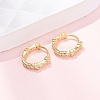 Ring with Letter X 925Sterling Silver Micro Pave Clear Cubic Zirconia Hoop Earrings for Women EJEW-K317-03G-1