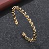 Electrophoresis Iron Cuff Bangles for Women BJEW-M057-03G-1