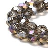 Faceted(32 Facets) Electroplate Glass Beads Strands X-EGLA-R016-4m-27-3