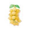 Dyed Natural Yellow Jade & Glass Seed Beaded Grape Pendants PALLOY-MZ00872-03-1
