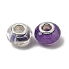 Printed Transparent Resin European Beads RESI-C063-03F-2