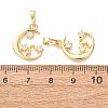 Brass Micro Pave Clear Cubic Zirconia Pendants CU-E003-16G-E-3