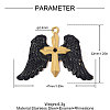 304 Stainless Steel with Black Enamel Pendants SA-OY002-25G-02-2