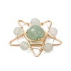 Natural Green Aventurine Copper Wire Wrapped Pendants PALLOY-TA00368-04-3