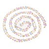 Faceted Rondelle Glass & Round 304 Stainless Steel Beaded Chains CHS-G026-01KCG-03-3