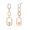 Brass Micro Pave Clear Cubic Zirconia Stud Earring Findings KK-S364-149-3