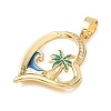 Brass Micro Pave Clear Cubic Zirconia Pendants CU-CBA8A7D-02G-D-2