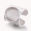 Cuff Brass Pad Finger Ring Settings KK-E703-01MS-1