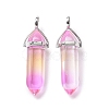 Faceted Bullet Glass Pointed Pendants KK-E282-01P-03-2