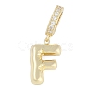 Brass Micro Pave Clear Cubic Zirconia Pendants KK-M289-01F-G-1