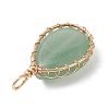 Natural Green Aventurine Pendants PALLOY-JF04776-02-4