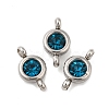 304 Stainless Steel Single Rhinestone Connector Charms STAS-E194-13P-02-1