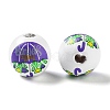 Easter Theme Printed Wood European Beads WOOD-M010-02C-2