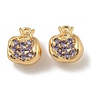 Brass Micro Pave Clear Cubic Zirconia Charms KK-U037-12G-05-1
