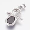 Natural Black Agate(Dyed & Heated) Pendants G-G651-A09-3