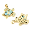 Brass Micro Pave Sky Blue Cubic Zirconia Pendants CU-CBA6938-05G-02-2