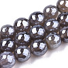 Electroplate Natural Agate Beads Strands G-T131-55-30-1