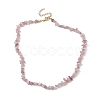 Natural Rose Quartz Chip Beaded Necklace NJEW-JN04616-13-4