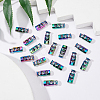 20Pcs Rainbow color Alloy Cord Locks FIND-GF0002-76-5
