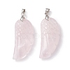 Natural Rose Quartz Pendants G-I314-01P-03-2