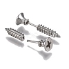 PVD Vacuum Plating 304 Stainless Steel Unisex Punk Hip-hop Rock Nail Shape Screw Pierced Stud Earrings EJEW-F261-01A-2