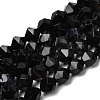 Natural Black Banded Agate/Striped AgateBeads Strands G-Z119-A03-02-3