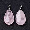 Natural Rose Quartz Pendants X-G-D084-01P-B15-6