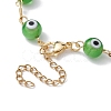 Lampwork Evil Eye Link Chain Bracelets BJEW-JB10045-05-4