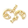 Brass Micro Pave Clear Cubic Zirconia Pendants CU-E003-16G-E-2