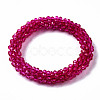 Faceted Transparent Glass Beads Stretch Bracelets BJEW-S144-002F-03-2