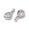 Brass Micro Pave Clear Cubic Zirconia Charms KK-K360-14P-2