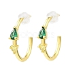 Real 18K Gold Plated Brass Ring Stud Earrings EJEW-L270-10G-2