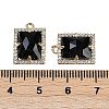 Natural Obsidian Faceted Rectangle Pendants G-I375-05G-05-3